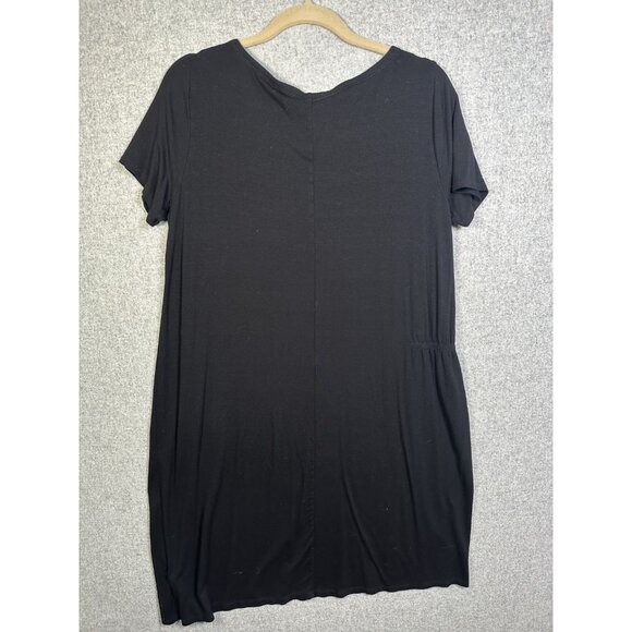 Eileen Fisher Dress Medium Stretch Womens Black Short Sleeve Capsule Minimal - Picture 8 of 8